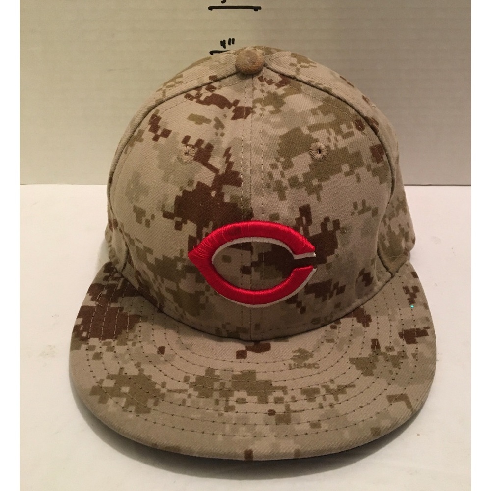 Cincinnati Reds camo hat New Era 59Fifty sz 6 7/8